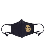 Smiley Gold Glitter Adjustable and Washable 5 Layer Face Mask