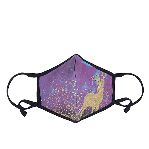 Gold Rain Deer Glitter Adjustable and Washable 5 Layer Face Mask