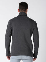 Premium Colorblock (Melange Grey) French Terry Sweatshirt with Zipper - Mid Weight all season