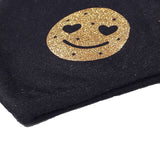 Smiley Gold Glitter Adjustable and Washable 5 Layer Face Mask